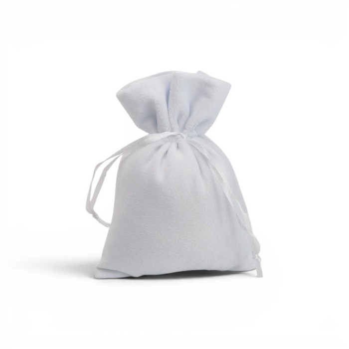 SACCHETTO VELLUTO 13CM BIANCO